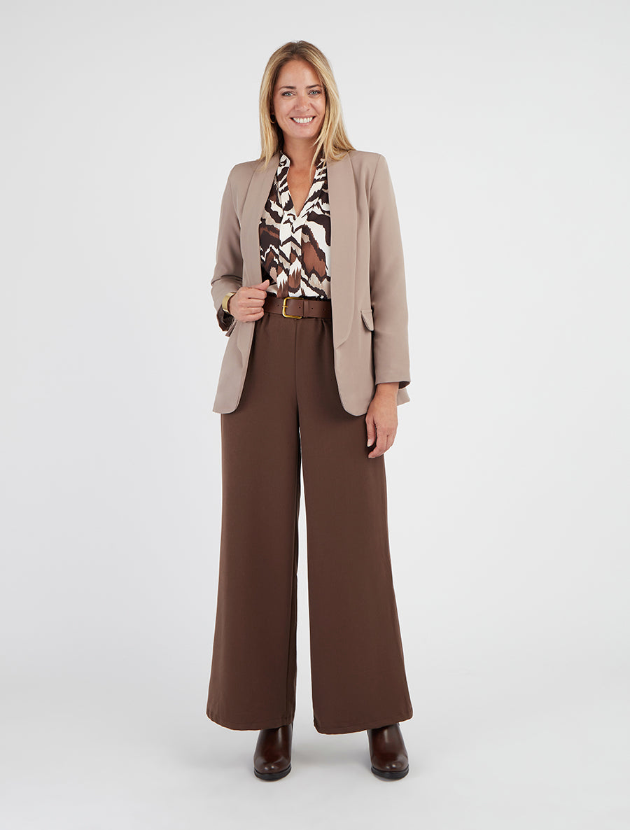 Blazer uni à poches décoratives - Taupe - 8