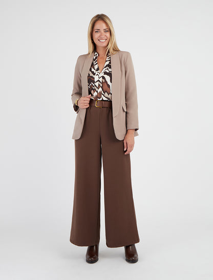 Blazer uni à poches décoratives - Taupe - 8