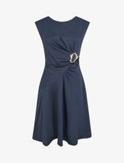 Robe patineuse sans manches à boucle - Marine - 1