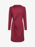 Robe droite effet torsadé à manches longues - Bordeaux - 1