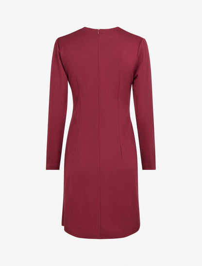 Robe droite effet torsadé à manches longues - Bordeaux - 2