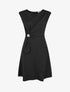 Robe sans manches évasée à lien et boucle - Noir - 1