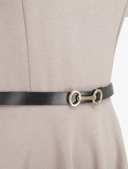 Robe patineuse unie à manches courtes - Taupe clair - 3