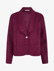 Veste boutonnée à motif léopard - Violine - 1