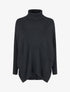 Poncho asymétrique à col roulé - Noir - 1