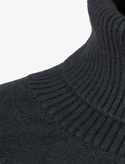 Poncho asymétrique à col roulé - Noir - 3