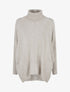 Poncho asymétrique à col roulé - Taupe clair - 1