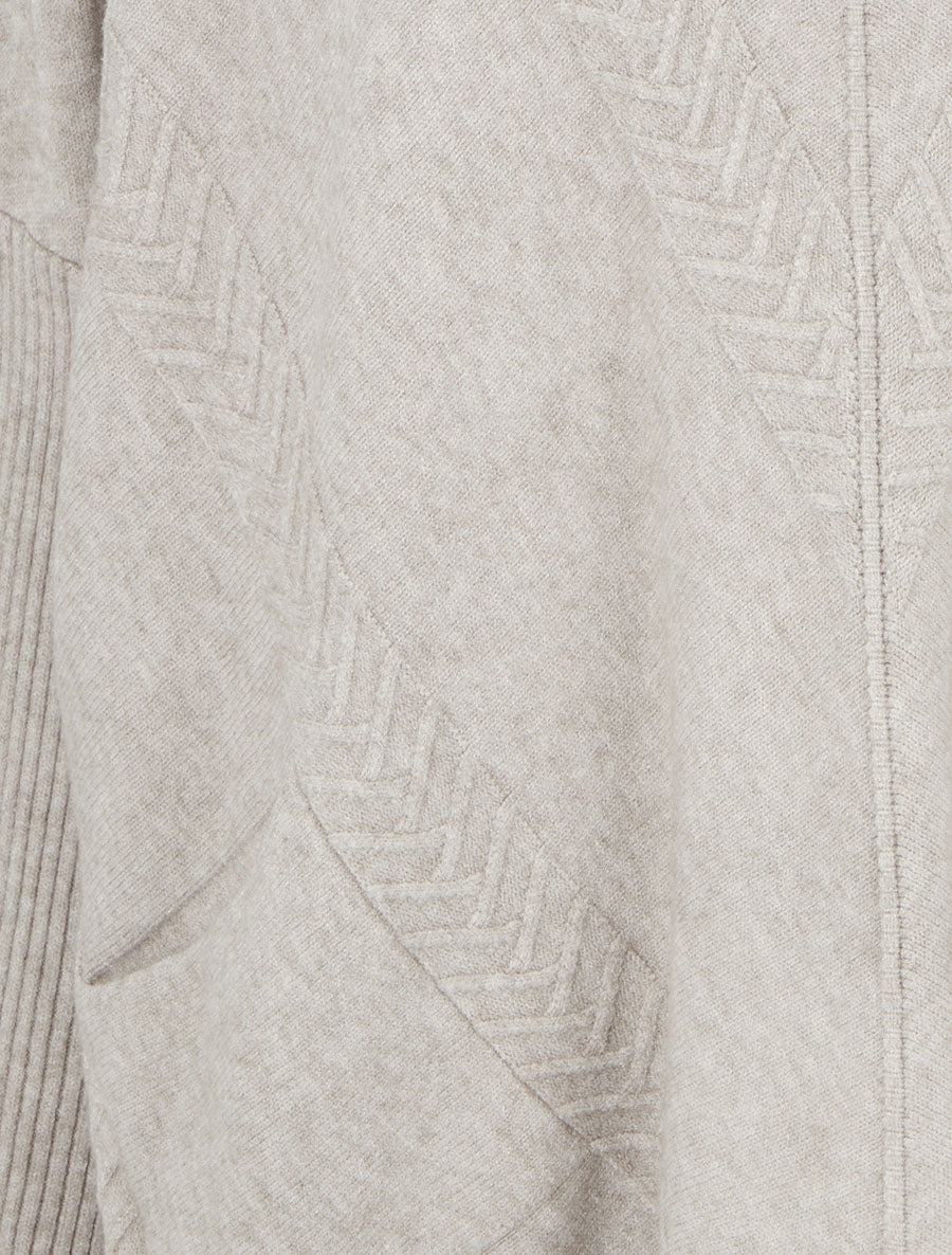 Poncho asymétrique à col roulé - Taupe clair - 3