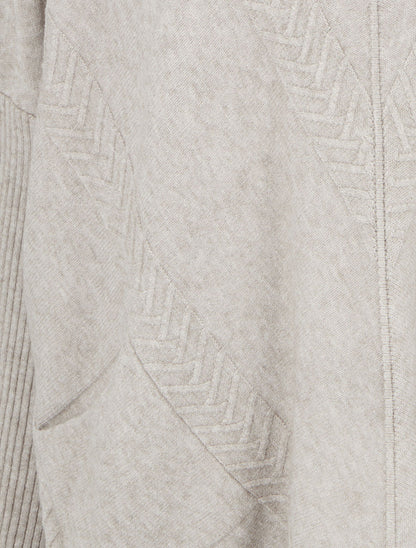 Poncho asymétrique à col roulé - Taupe clair - 3