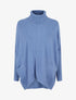 Poncho asymétrique à col roulé - Bleu - 1
