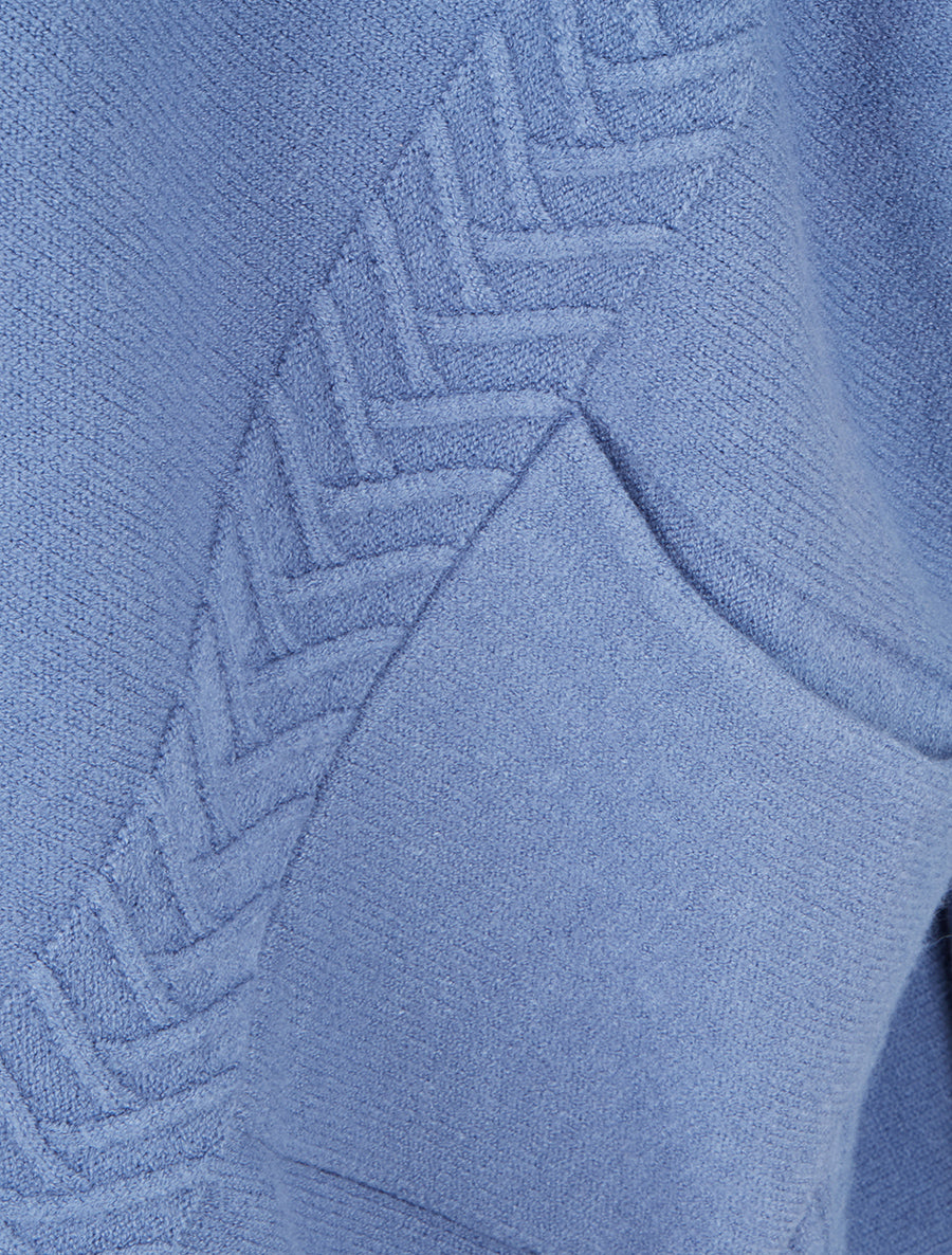 Poncho asymétrique à col roulé - Bleu - 3