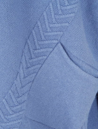 Poncho asymétrique à col roulé - Bleu - 3