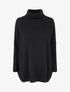 Poncho uni à col roulé - Noir - 1