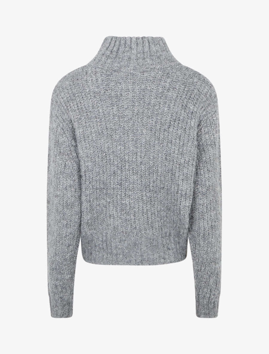 Pull duveteux en maille irisée - Gris - 2