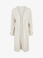 Gilet droit long à capuche - Beige clair - 1