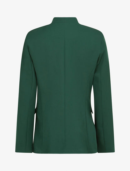 Veste longue à col cranté - Vert forêt - 2