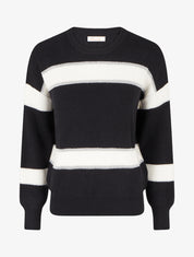 Pull à rayures irisées - Noir - 1