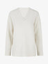 Pull coupe carrée à col V - Écru - 1