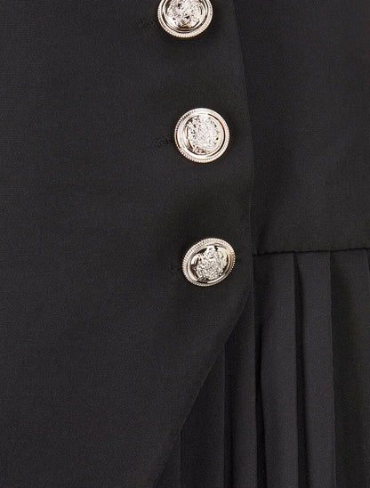 Veste longue à plis - Noir - 3