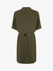 Robe pull droite à manches courtes - Kaki - 1