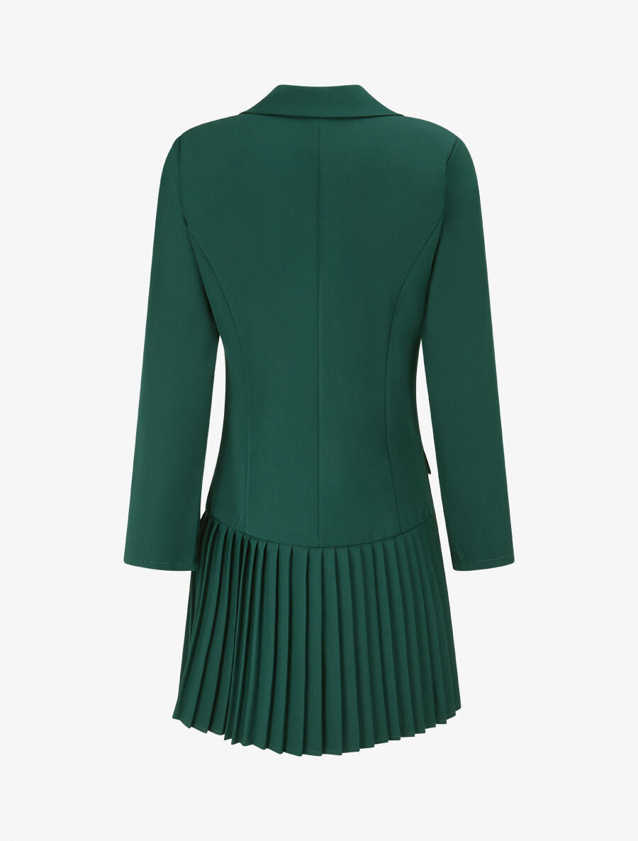 Veste longue à plis - Vert - 2