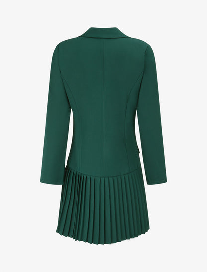 Veste longue à plis - Vert - 2