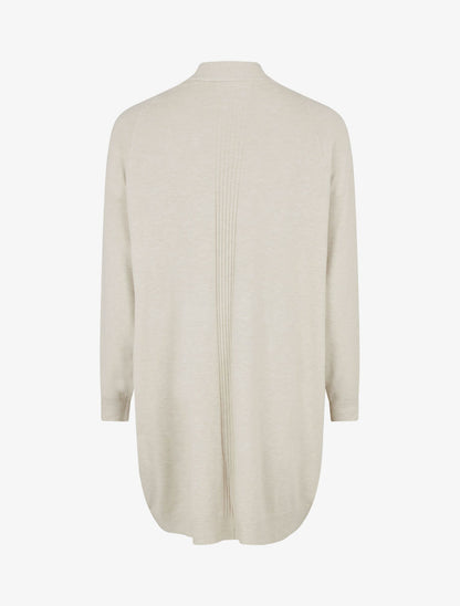 Gilet long ample à manches chauve-souris - Beige - 2