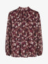 Blouse fluide imprimé feuilles à liens - Prune - 1