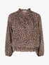 Blouse imprimé fantaisie coupe boule - Marron - 1