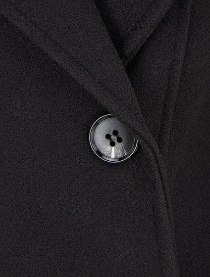 Manteau droit à pans croisés - Noir - 3