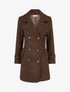 Manteau droit à pans croisés - Marron - 1