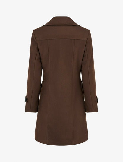 Manteau droit à pans croisés - Marron - 2