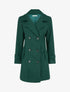 Manteau droit à pans croisés - Vert foncé - 1