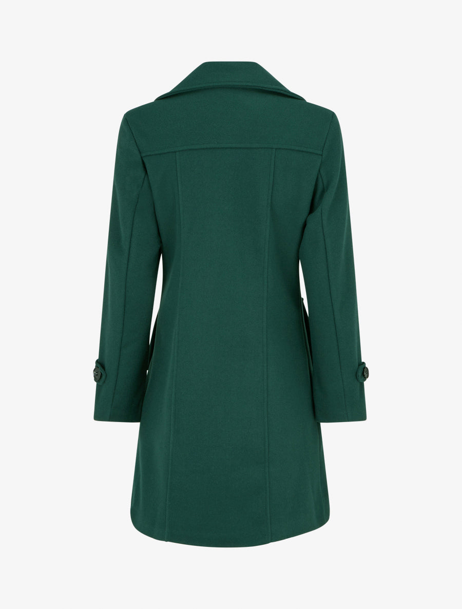 Manteau droit à pans croisés - Vert foncé - 2
