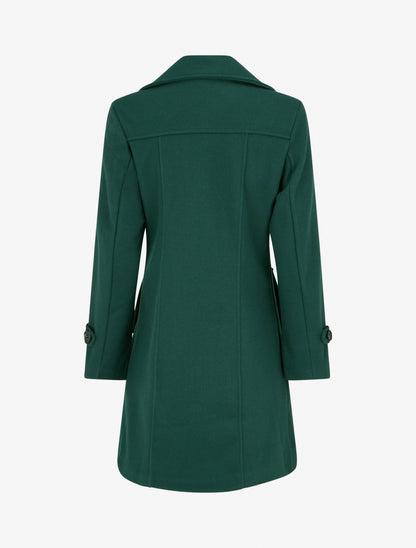Manteau droit à pans croisés - Vert foncé - 2