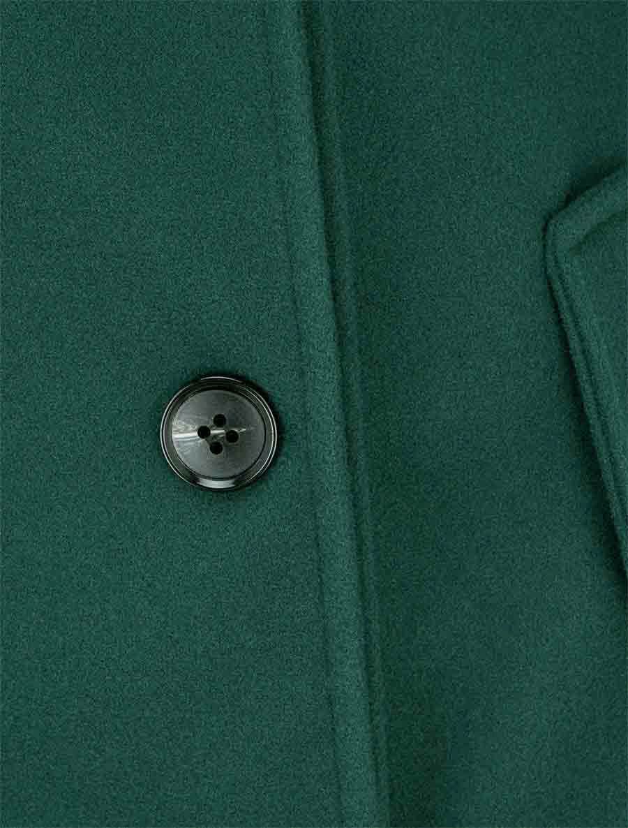 Manteau droit à pans croisés - Vert foncé - 3
