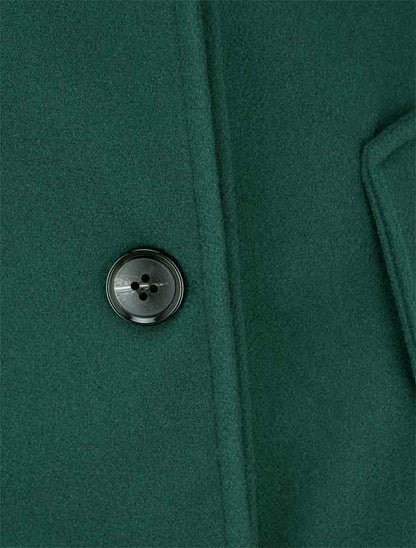 Manteau droit à pans croisés - Vert foncé - 3