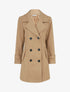 Manteau droit à pans croisés - Camel - 1