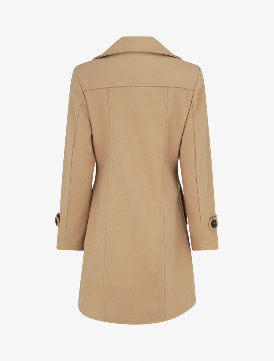 Manteau droit à pans croisés - Camel - 2