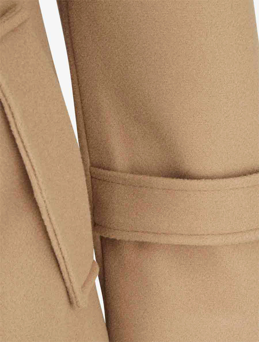 Manteau droit à pans croisés - Camel - 3