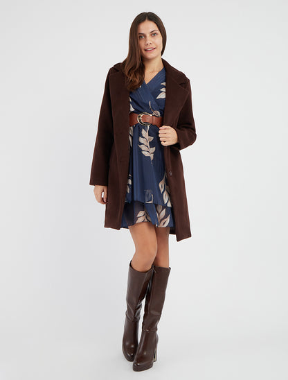 Manteau droit long - Marron - 8