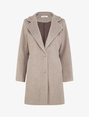 Manteau droit long - Taupe - 1