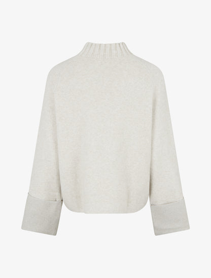 Pull à manches à détail irisé - Beige - 2