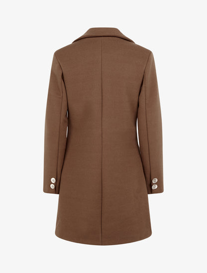 Manteau droit boutonné - Marron - 2