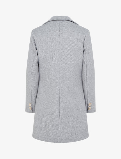 Manteau droit boutonné - Gris clair - 2