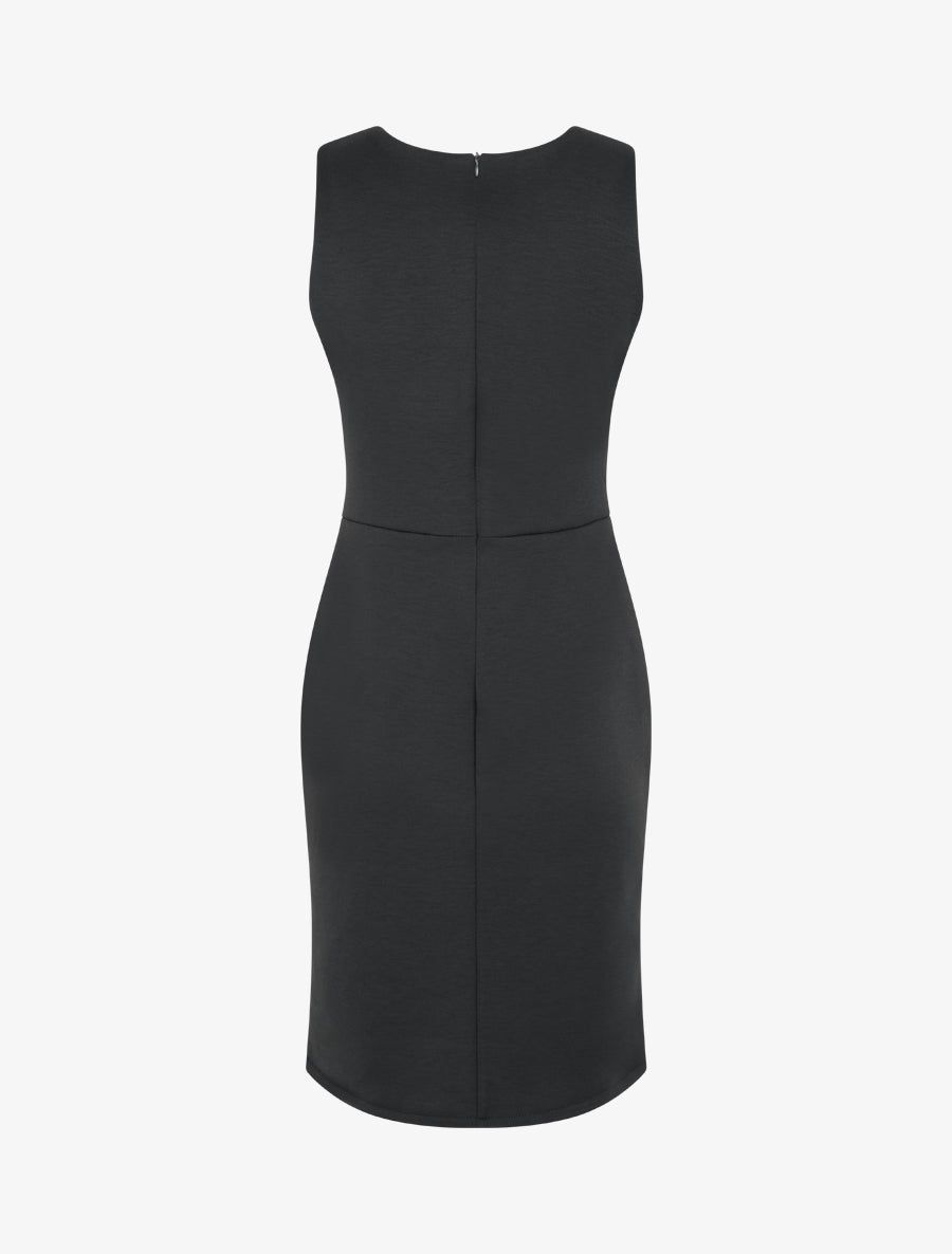 Robe fourreau à empiècement bijou - Noir - 2