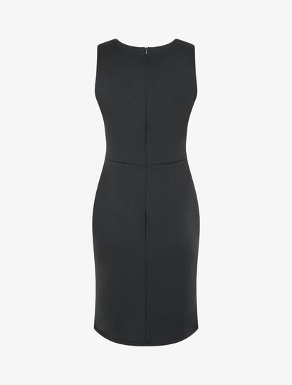 Robe fourreau à empiècement bijou - Noir - 2