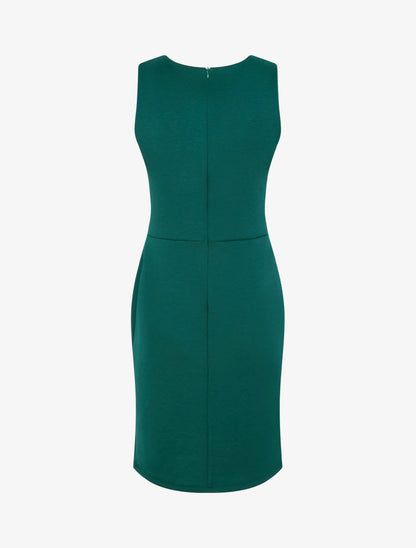 Robe fourreau à empiècement bijou - Vert sapin - 2