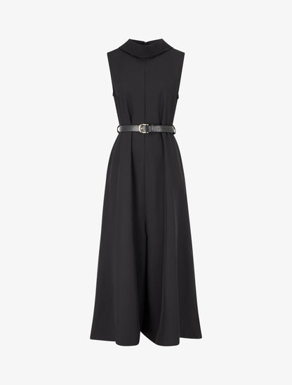 Combinaison ample sans manches à col à revers - Noir - 1