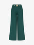 Pantalon droit à ceinture fantaisie - Vert foncé - 1